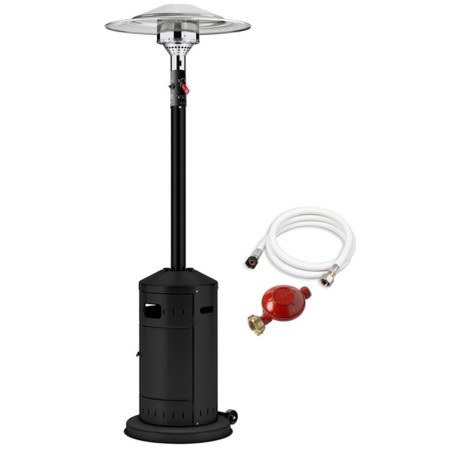 Cosy Elegance Noir – Parasol chauffant gaz prêt à l'emploi