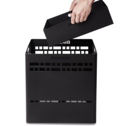 Brasero Kubik  2-en-1 – Chauffage extérieur & tabouret design