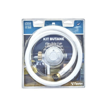 Kit tuyau 1m & détendeur butane à visser pour chauffage d'appoint gaz
