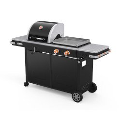 Barbecue à charbon et plancha gaz Bi-Energy L