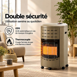 Calgary taupe – Chauffage gaz infrarouge - Prêt à l'emploi