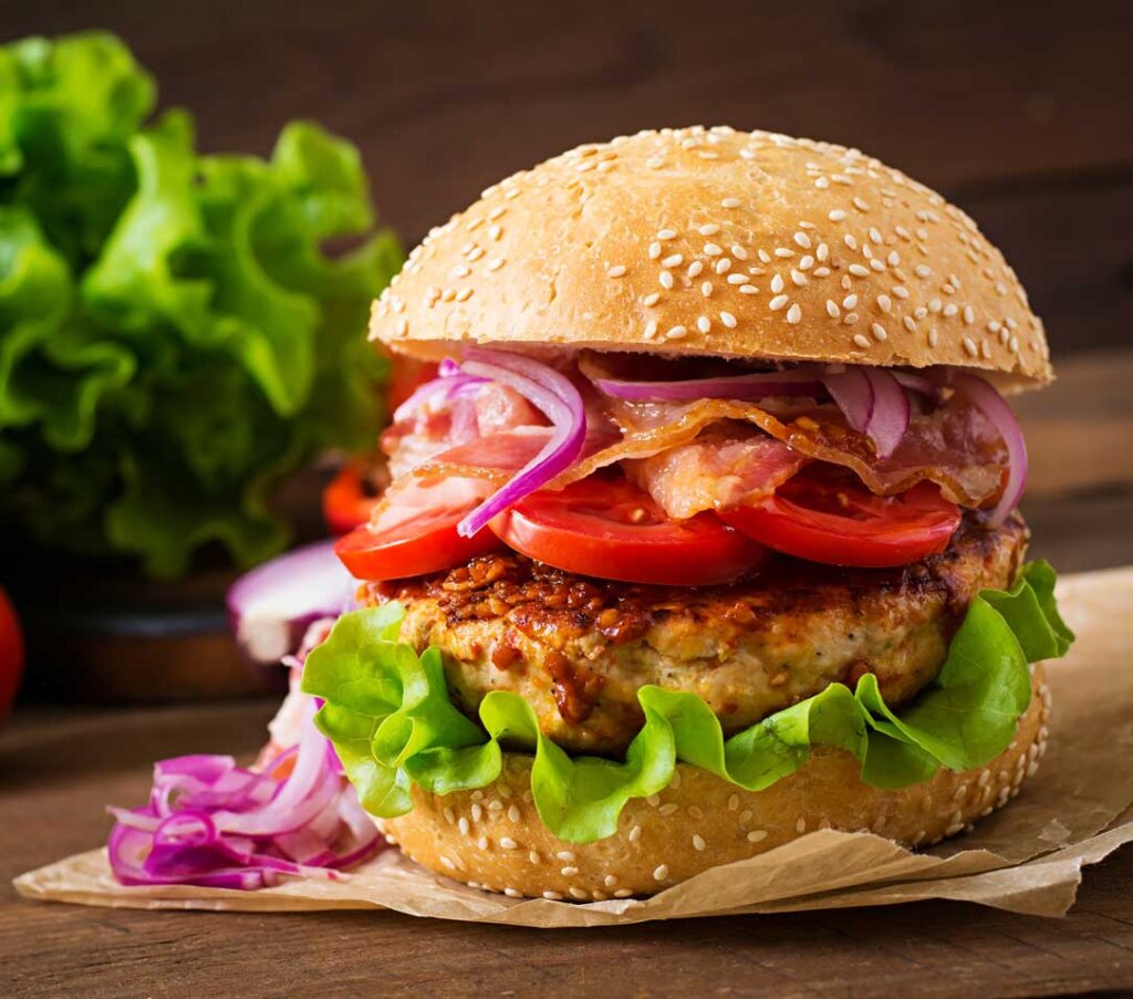 Image Le Hamburger américain au barbecue
