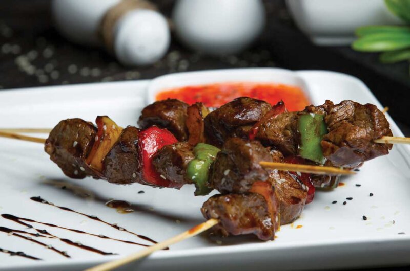 Brochettes de bœuf marinées à la plancha