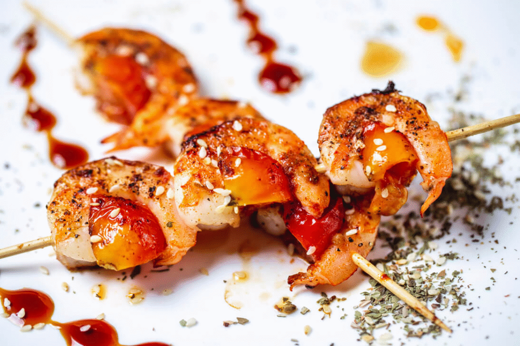 Image Brochettes de crevettes & chorizo